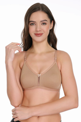 SKDREAMS Women T-Shirt Non Padded Bra(Beige)
