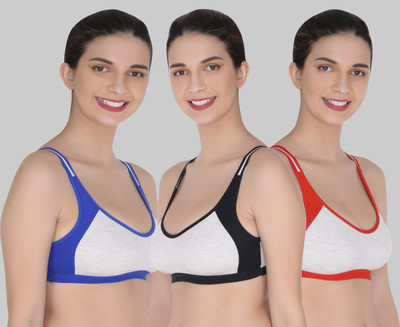 Lady One Women Sports Non Padded Bra(Multicolor)