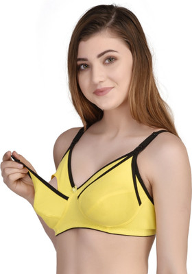 AVLVI CARE PREMIUM Women Maternity/Nursing Non Padded Bra(Yellow)