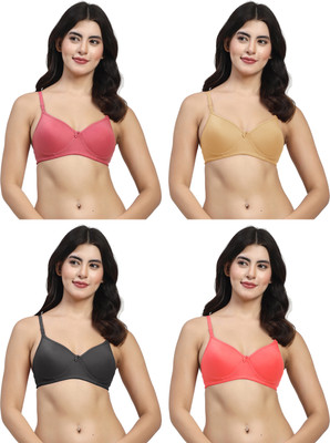 LILY mfruomalg Women T-Shirt Lightly Padded Bra(Multicolor)