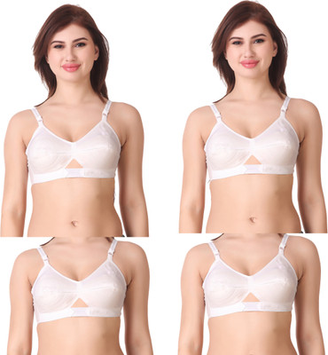 Blue Aura White Non Padded Bra Pure Cotton for Women/Girls/Ladies Combo Women Full Coverage Non Padded Bra(White)