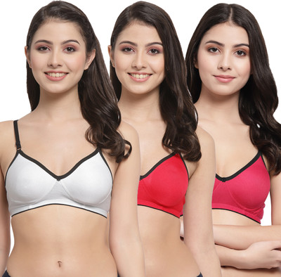 Docare M2Mino Women T-Shirt Non Padded Bra(White, Red, Pink)