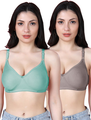 Shyam Sons FLAIR Emily Women T-Shirt Non Padded Bra(Green, Brown)