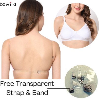 Bewild Bewild backless Nonpad bra Women T-Shirt Non Padded Bra(White)