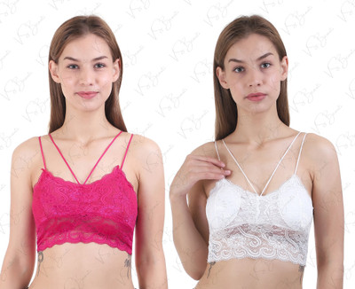 VS Beauti VS Beauti Dream Fit Women's Seamless Strap Padded Bra Women Full Coverage Lightly Padded Bra(White, Pink)