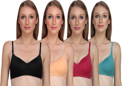 Liigne Liigne Women Everyday Non Padded Bra (Pack of 4) Women Everyday Non Padded Bra(Multicolor)
