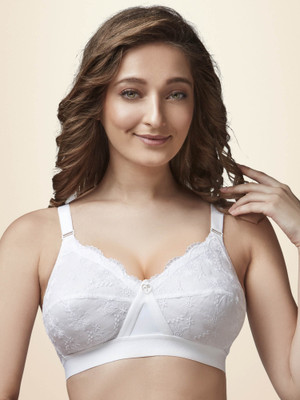 Trylo KRUTIKA PLAIN Women Full Coverage Non Padded Bra(White)