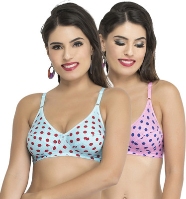 Docare Yummy Women Full Coverage Non Padded Bra(Light Blue, Pink)