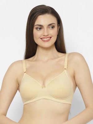 Floret Padded Full Coverage T-Shirt Bras Women T-Shirt Lightly Padded Bra(Beige)