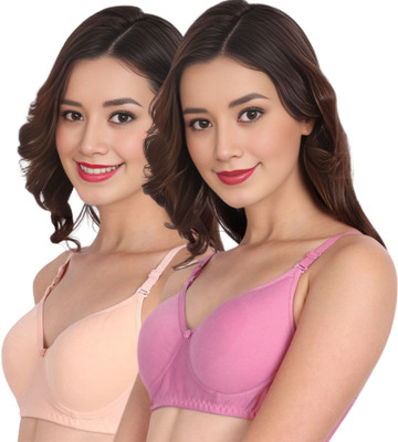 Liigne Women Everyday Non Padded Bra (Pack Of 2) for T-Shirt Saree Dress Sports Garment Women T-Shirt Non Padded Bra(Beige)
