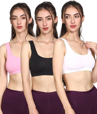 PIVLU FREE SIZE Women Sports Non Padded Bra(Multicolor)