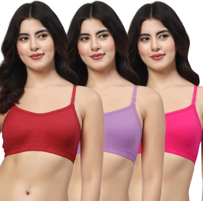 LILY 3321 Women Sports Non Padded Bra(Maroon, Purple, Pink)