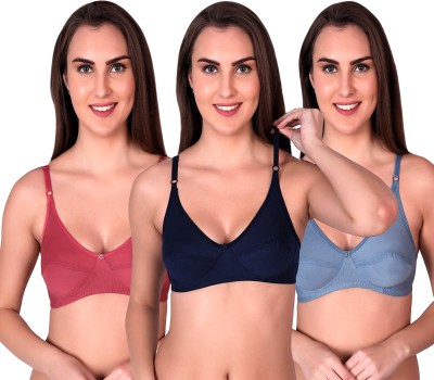 ZEXCARE moni Women Minimizer Non Padded Bra(Pink, Light Blue, Dark Blue)