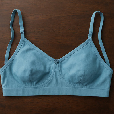HETIERS Chic Women T-Shirt Non Padded Bra(Blue)