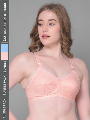 Dollar Missy Pack of 3 Cotton Wire-Free Full Coverage Everyday Support Women Everyday Non Padded Bra(Pink, Beige)