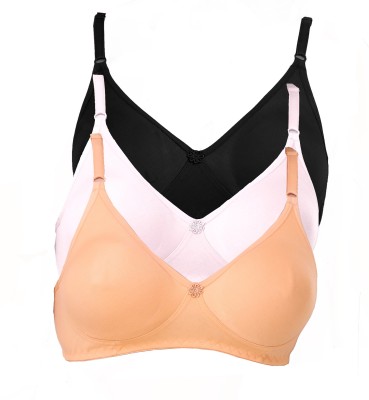 Piylu Mold Women Full Coverage Non Padded Bra(Black, Beige, White)