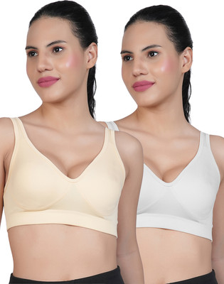 Shyam Sons FLAIR Curvv Women Sports Non Padded Bra(Beige, White)