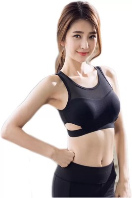 IMSA MODA Women Sports Non Padded Bra(Black)