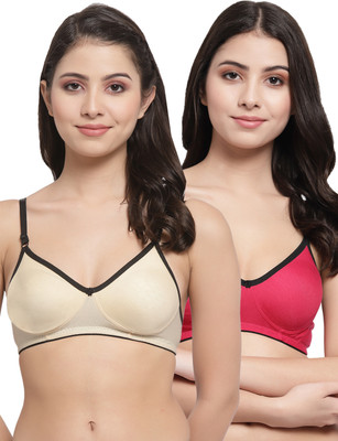 Docare Mino Women T-Shirt Non Padded Bra(Beige, Pink)