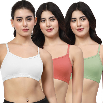 LILY 3321 Women Everyday Non Padded Bra(White, Red, Green)
