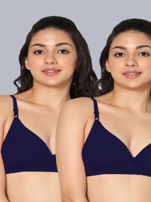 Eden EDEN02NAVYBLUENAVYBLUE Women T-Shirt Non Padded Bra(Dark Blue)