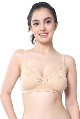 Envie 1091 Lace Cut Seam Bra Women Everyday Non Padded Bra(Beige)