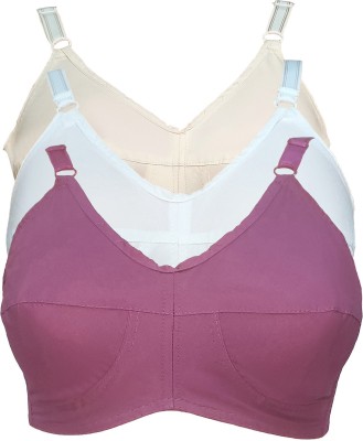 teenager Women Full Coverage Non Padded Bra(White, Beige, Purple)