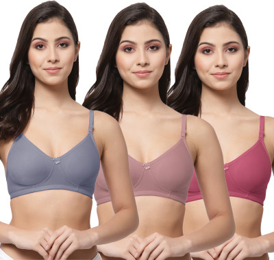COLLEGE GIRL CG1301 Women T-Shirt Non Padded Bra(Blue, Brown, Maroon)