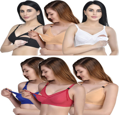 ALVI CARE PREMIUM Women Maternity/Nursing Non Padded Bra(Multicolor)