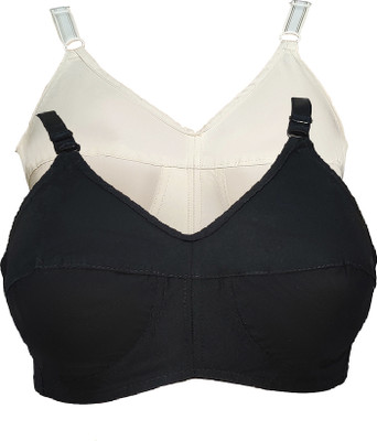 teenager Women Full Coverage Non Padded Bra(Beige, Black)