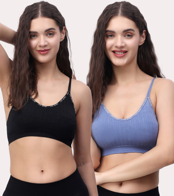 Stem Rope Imported 20.02 Women Everyday Lightly Padded Bra(Black, Blue)