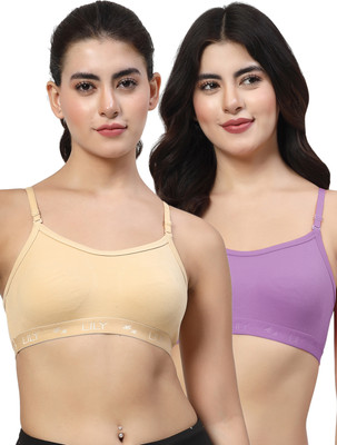 LILY 3321 Women Sports Non Padded Bra(Brown, Purple)