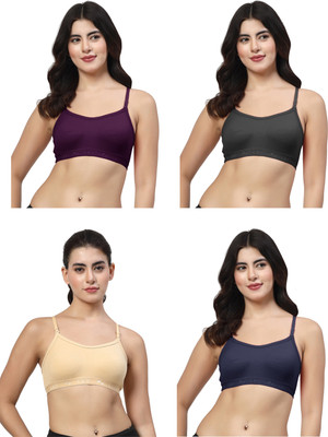 LILY 3321 Women Sports Non Padded Bra(Purple, Black, Blue, Beige)