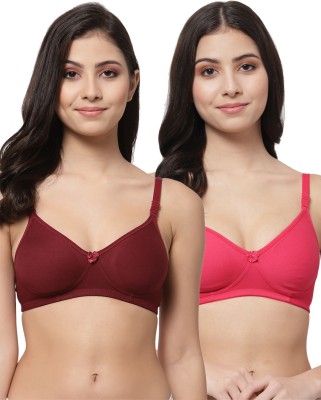 Docare Detachable Strap Women T-Shirt Lightly Padded Bra(Maroon, Pink)