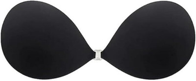 Cheekee Comfort & Support Strapless Push-Up Wire-Free Stick-On Invisible Bra Women Push-up Lightly Padded Bra(Black)