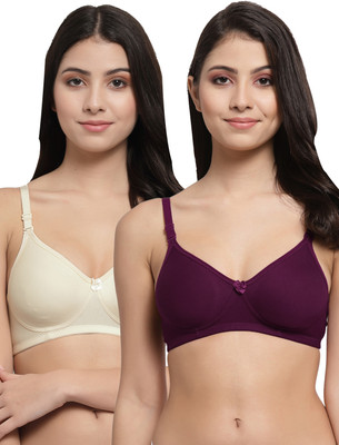 Docare Women T-Shirt Lightly Padded Bra(Purple, Beige)