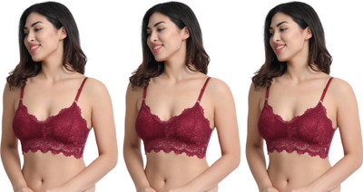 SUPER BEAUTY SB Women Full Coverage Lightly Padded Bra(Maroon)
