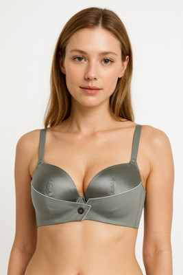 ZebaCreation 271 Women Plunge Lightly Padded Bra(Light Green)