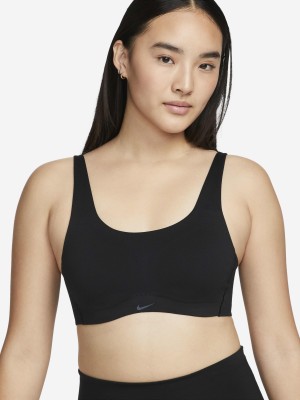 NIKE Dri-FIT Alate Coverage Women's Light-Support Padded Sports Bra Women Everyday Lightly Padded Bra(Black)