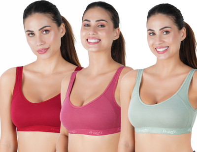 B-SOFT B-SOFT Molded MSB-204 Sports Bra For Women Women Sports Non Padded Bra(Multicolor)