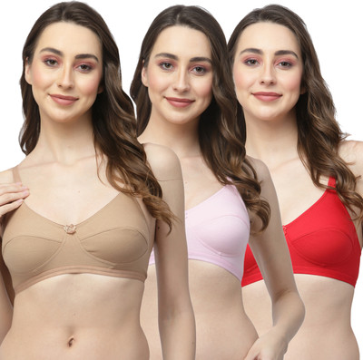 COLLEGE GIRL CGRO1256 Women Everyday Non Padded Bra(Brown, Pink, Red)