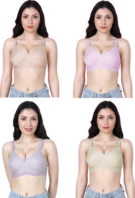 Shyam Sons FLAIR Dipali Women Minimizer Non Padded Bra(Purple, Orange, Yellow, Purple)