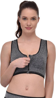 Peppercorn Front Closure Women Sports Lightly Padded Bra(Black)