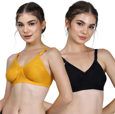 CARLTON LONDON Everday T-Shirt Bra Women Everyday Non Padded Bra(Yellow, Black)