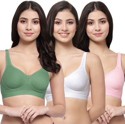 COLLEGE GIRL CG1215 Women Minimizer Lightly Padded Bra(Green, White, Pink)