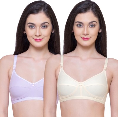 INKURV ZOE Women Full Coverage Non Padded Bra(Purple, Beige)