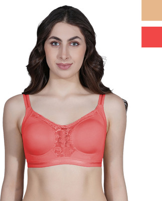 Komal Beauty Kareena women bra Women T-Shirt Non Padded Bra(Red, Beige)