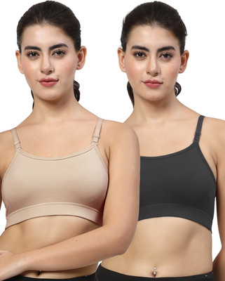 LILY stropsazil Women Sports Non Padded Bra(Brown, Black)