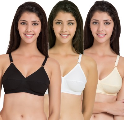 SOUMINIE Classic Fit Cotton Non-Padded Pack of 4 Women Minimizer Non Padded Bra(Multicolor)