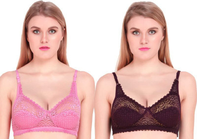 Rudraksh Fashion DECENT NET BRA Women Everyday Non Padded Bra(Multicolor)